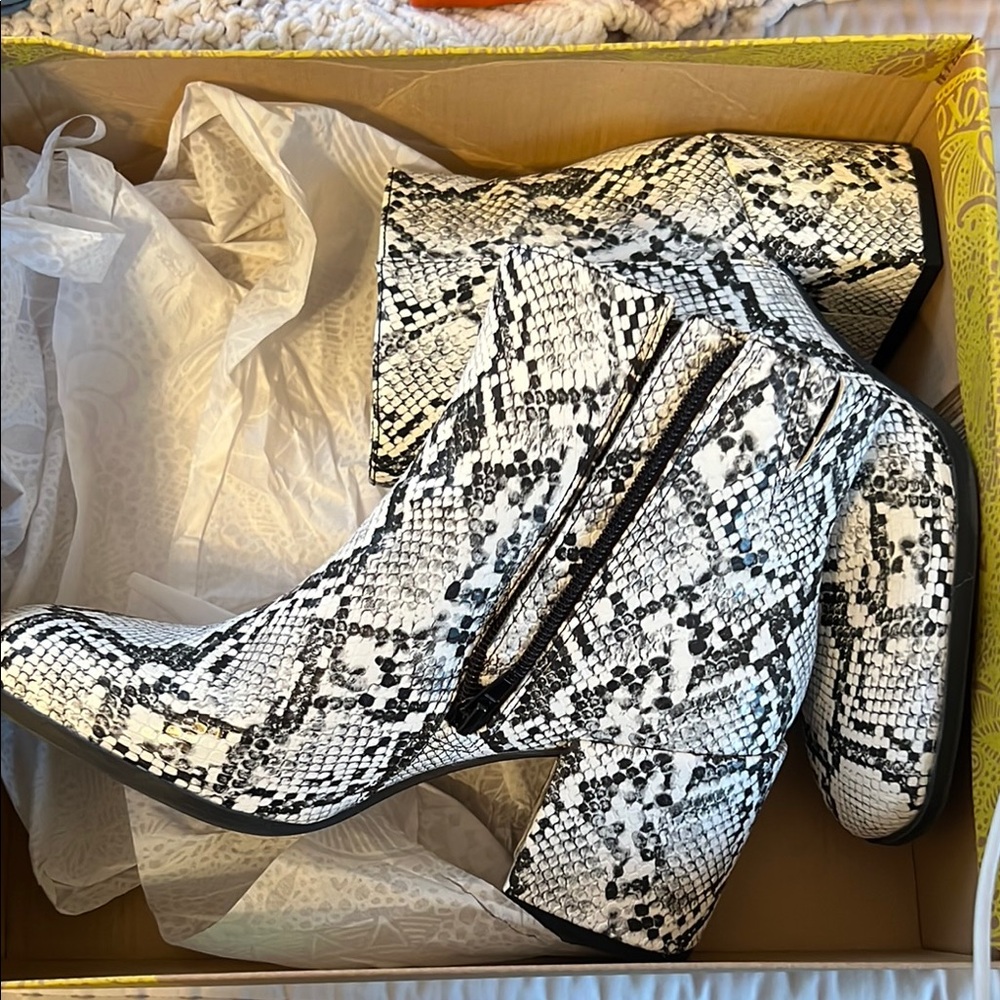 Snakeskin Ankle Boots